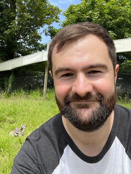 Me taking a selfie with a lemur.