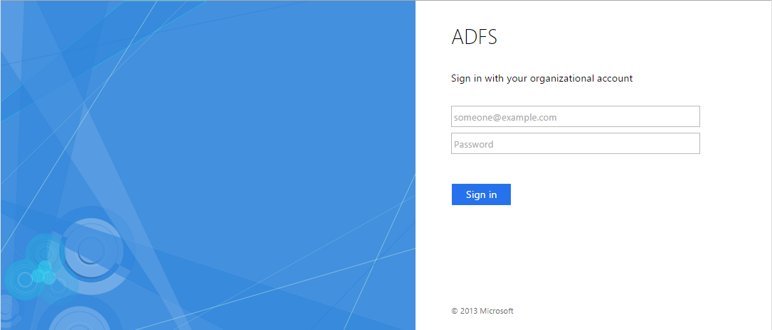 ADFS Login Screen