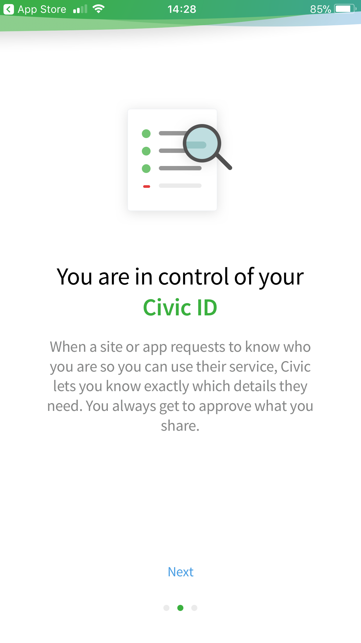 Civic App Intro Screen 2