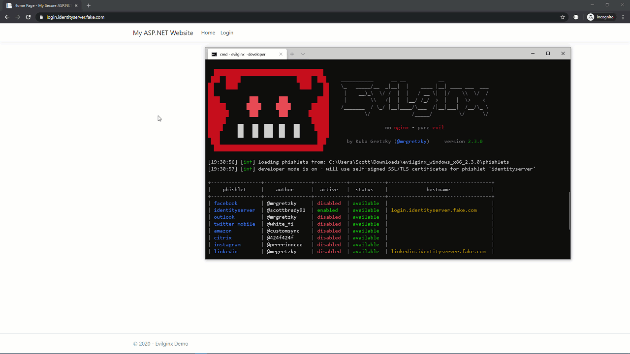 Evilginx failing to attack authentication using FIDO