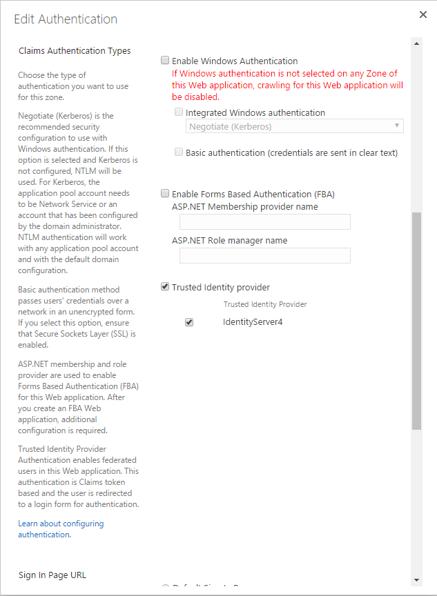 SharePoint Authentication Providers